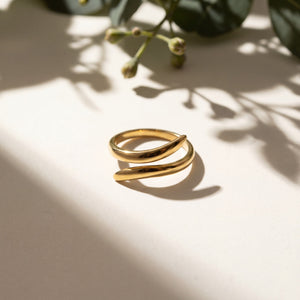 Anti tranish Gold plated fusion loop Ring for adults - 1PC