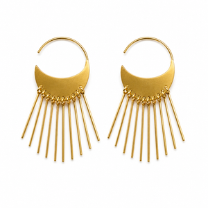 Earrings Gold-Tone Nested Square Geometric Earrings - House of Viya