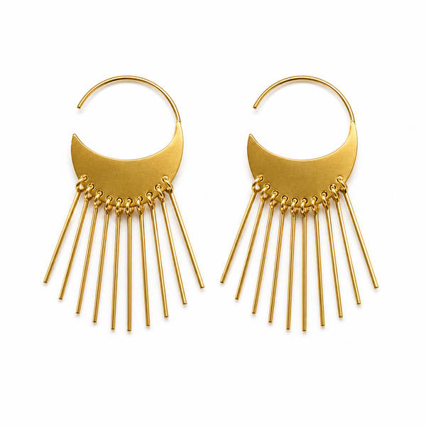 Earrings Gold-Tone Nested Square Geometric Earrings - House of Viya