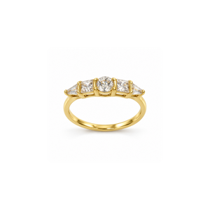 Rings Dual-Tone Polished White Stone Wrap Ring
