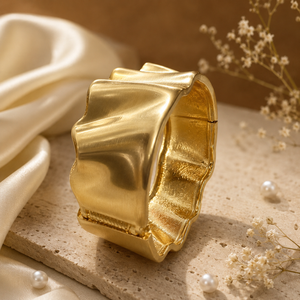 Kadas Gold-Tone Brushed Broad Kada