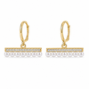 Earrings Gold-Tone Arc Shaped Linear Crystal Earrings