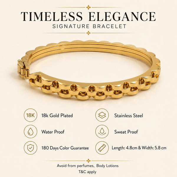 Kadas Gold-Tone Multi-Row Crystal-Studded Broad Kada for Women