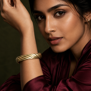 Kadas Gold-Tone Engraved Broad Kada