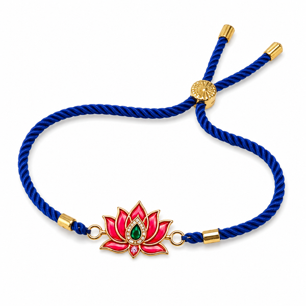 Rakhi Stone-Studded Kamal Lotus Floral Motif Rakhi