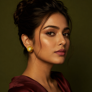 Earrings Gold-Tone Topaz Round Drop Earrings - House of Viya