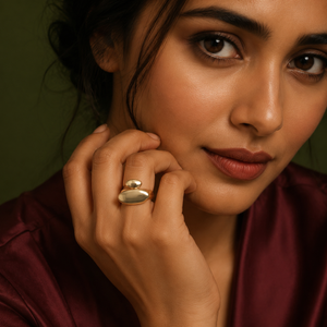 Anti tranish Gold plated Oval Encounter Rings for adults - 1PC