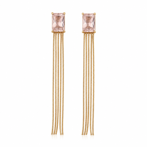 Earrings Gold-Tone Oval Solitaire Crystal Drop Earrings - House of Viya