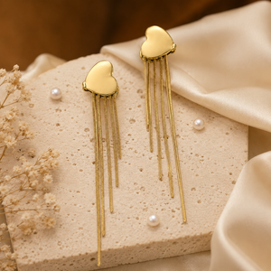 Earrings Gold-Tone Radiant Crystal Linear Earrings - House of Viya