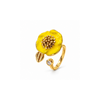Rings Gold-Plated Yellow Enamel Floral Designer Ring