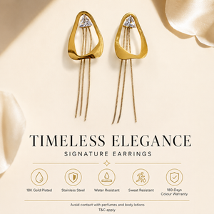 Earrings Gold-Tone Parallel Bar Linear Stone Earrings - House of Viya