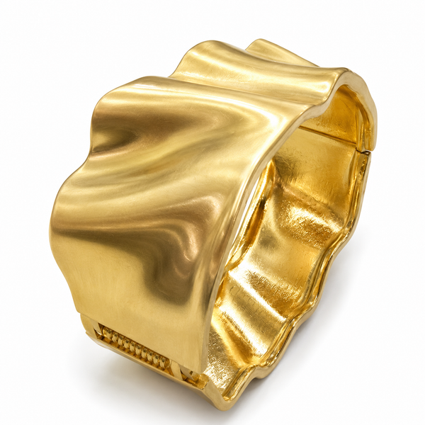 Kadas Gold-Tone Brushed Broad Kada