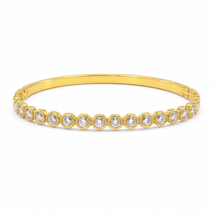 Kadas Gold-Tone Round Crystal-Studded Slim Kada for Women