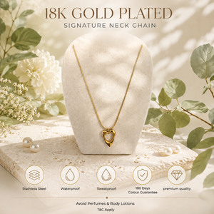 Chain 18K Gold-Plated Fine Chain with Open Outline Heart Pendant - House of Viya