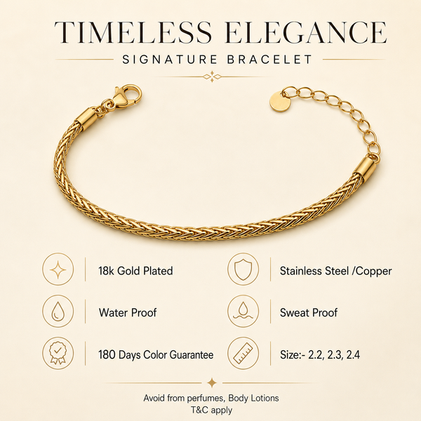 Gold Plated Wheat Foxtail Braided Rope Chain Bracelet with Extension and Lobster Clasp