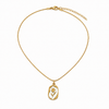 Chain – 18K Gold-Plated Slim Snake Chain with White Enamel Floral Relief Pendant