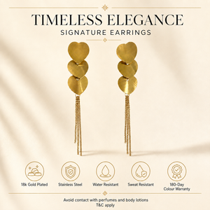 Earrings Gold-Tone Hexagonal Geometric Drop Earrings - House of Viya