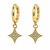 Earrings Gold-Tone Star Charm Hoop Drop Earrings