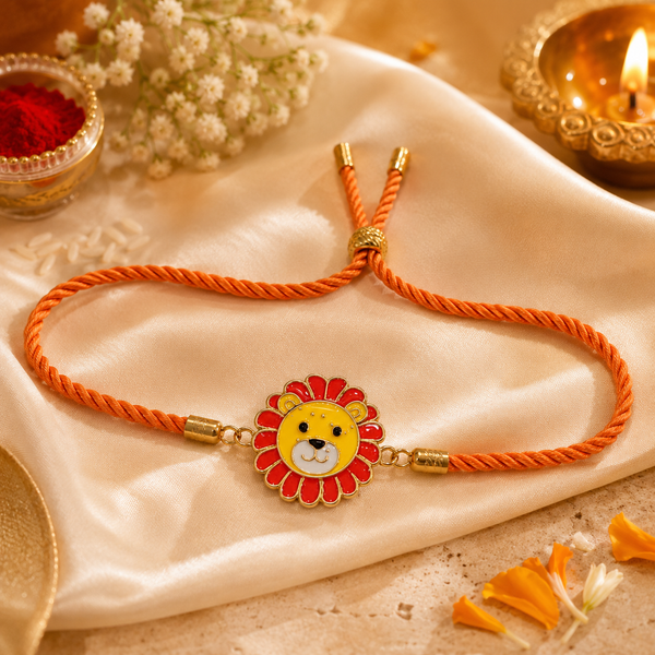 Rakhi Lion Motif Animal Charm Kids Character Rakhi