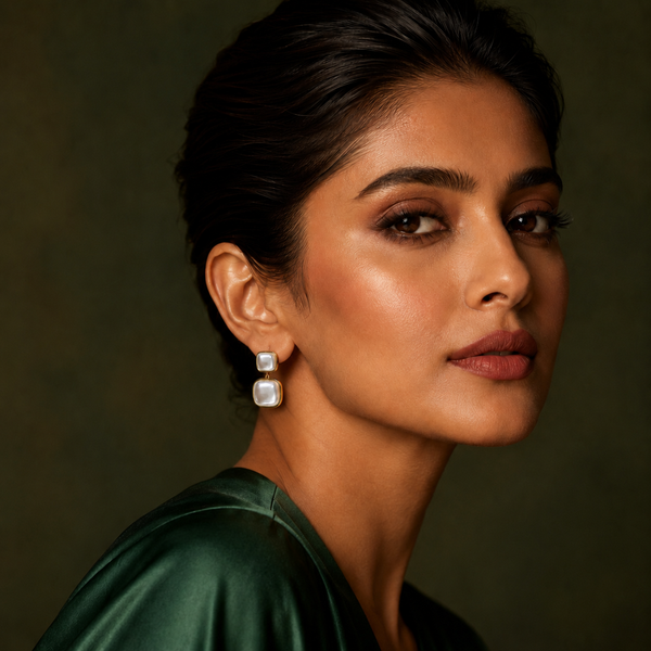 Earrings Gold-Tone Diamond-Cut Teardrop Drop Earrings - House of Viya