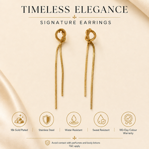 Earrings Gold-Tone Emerald Cut Rectangular Drop Earrings - House of Viya