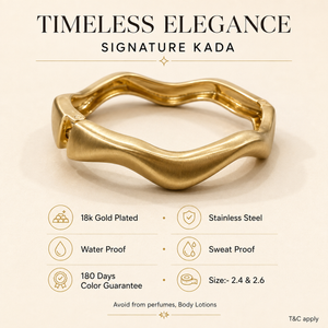 Kadas Gold-Tone Sleek Broad Kada