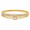Kadas Gold-Tone Stone-Studded Kada with Green Stone Accent for Women