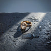 Round Halo CZ Solitaire Ring video showcasing gold plated sparkling white stone engagement style ring by House of Viya